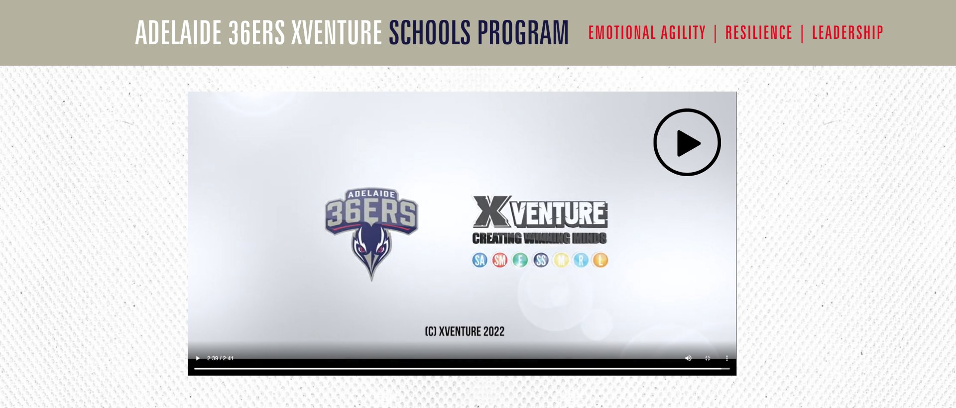 The Adelaide 36ers & Xventure Schools Program Is An Experiential Learning Program That Focusses On Emotional Agility, Resilience, And Leadership. The Program Aims To Equip Young People With Important Life S
